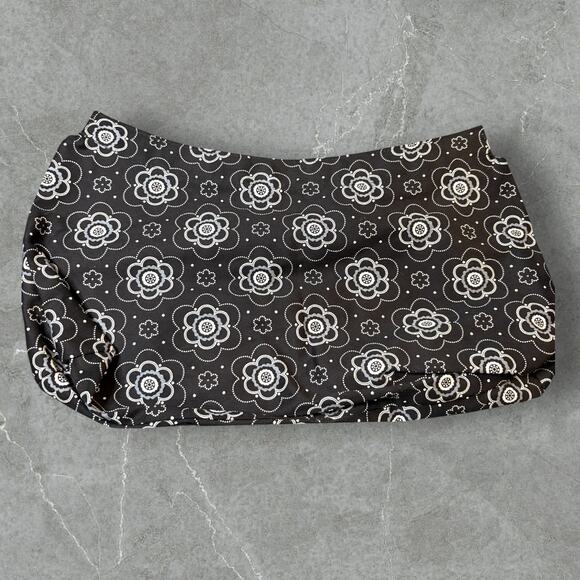 Retired Thirty-One Skirt Purse Cover -Black/White Floral Medallion - Picture 2 of 2